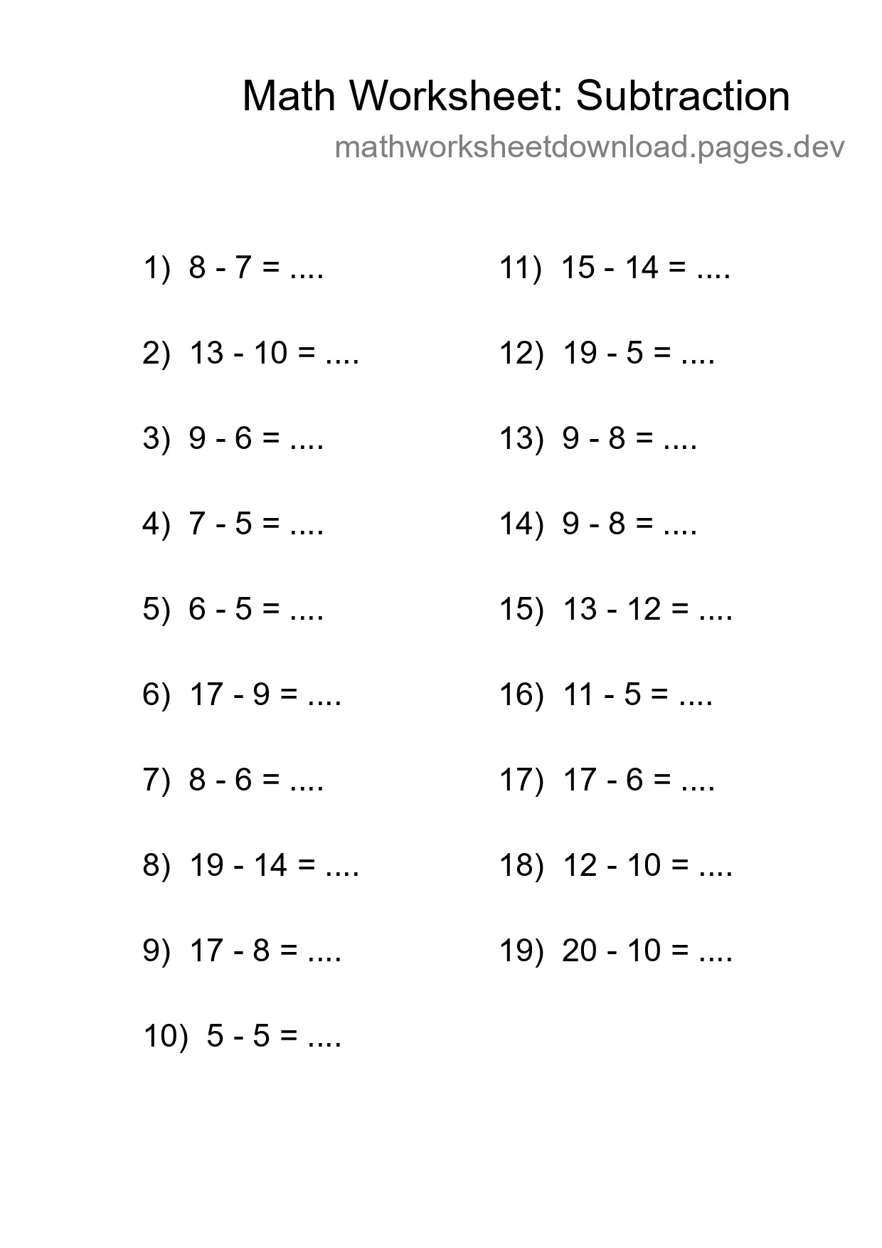 Free 19 Subtraction Math Worksheet For Grade 2 - Part 68