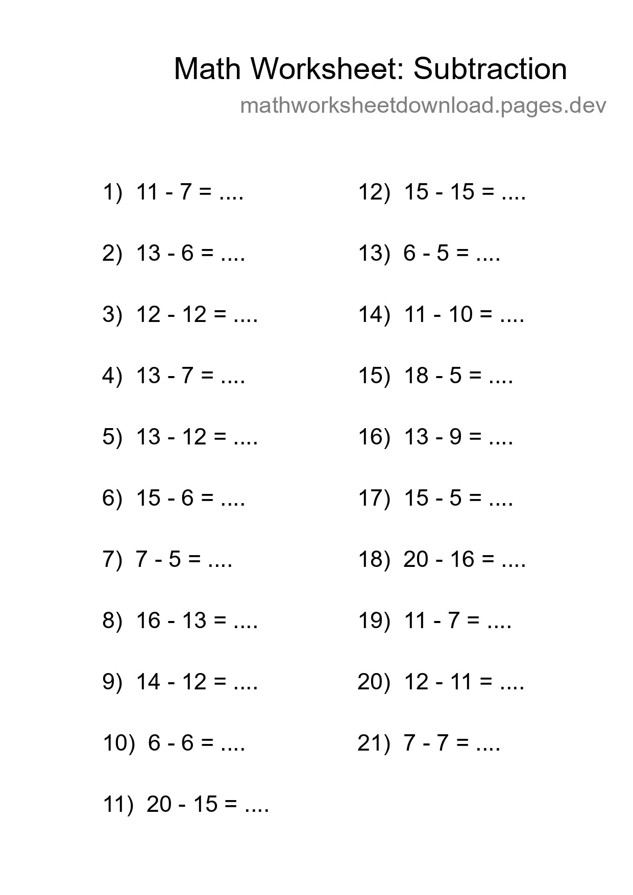 Free 21 Subtraction Math Worksheet For Grade 2 With Answers - Part 98