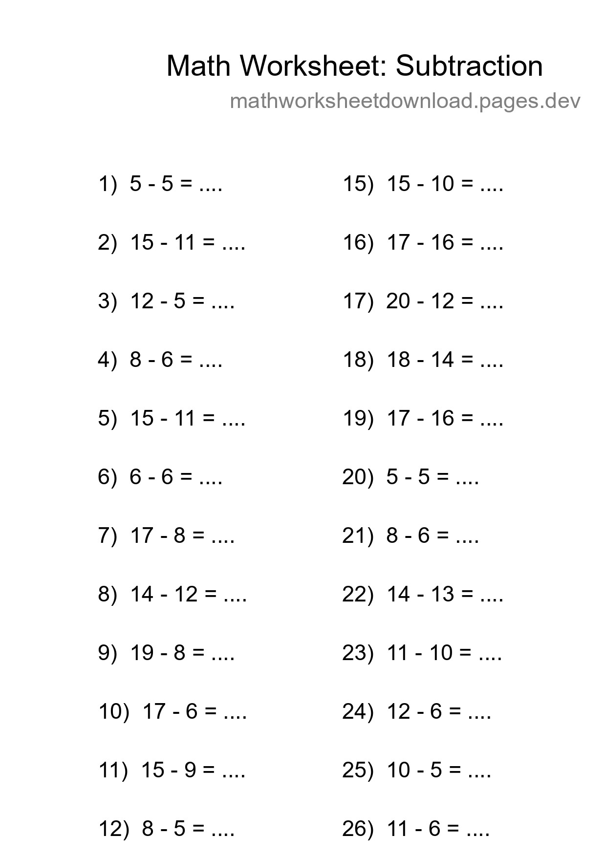Free 27 Subtraction Math Worksheet For Grade 2 - Part 258