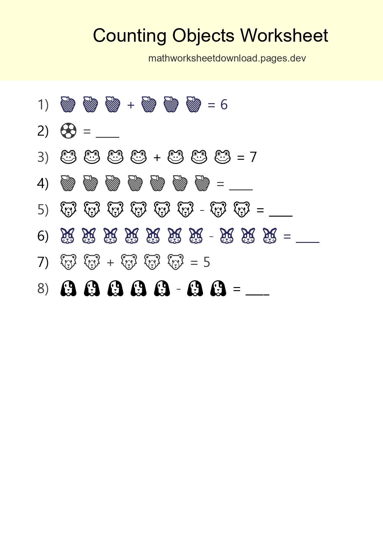 Free Counting Objects Worksheet For Kindergarten - Part 223