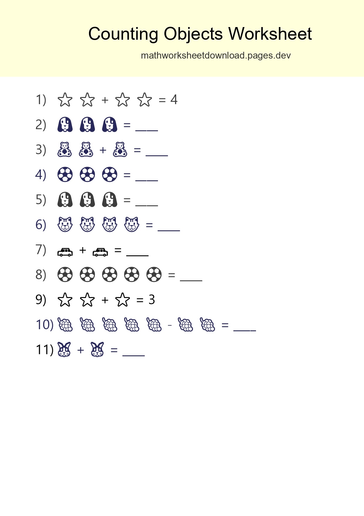 Learn Counting With Pictures Worksheet (Pre-K) - Part 113