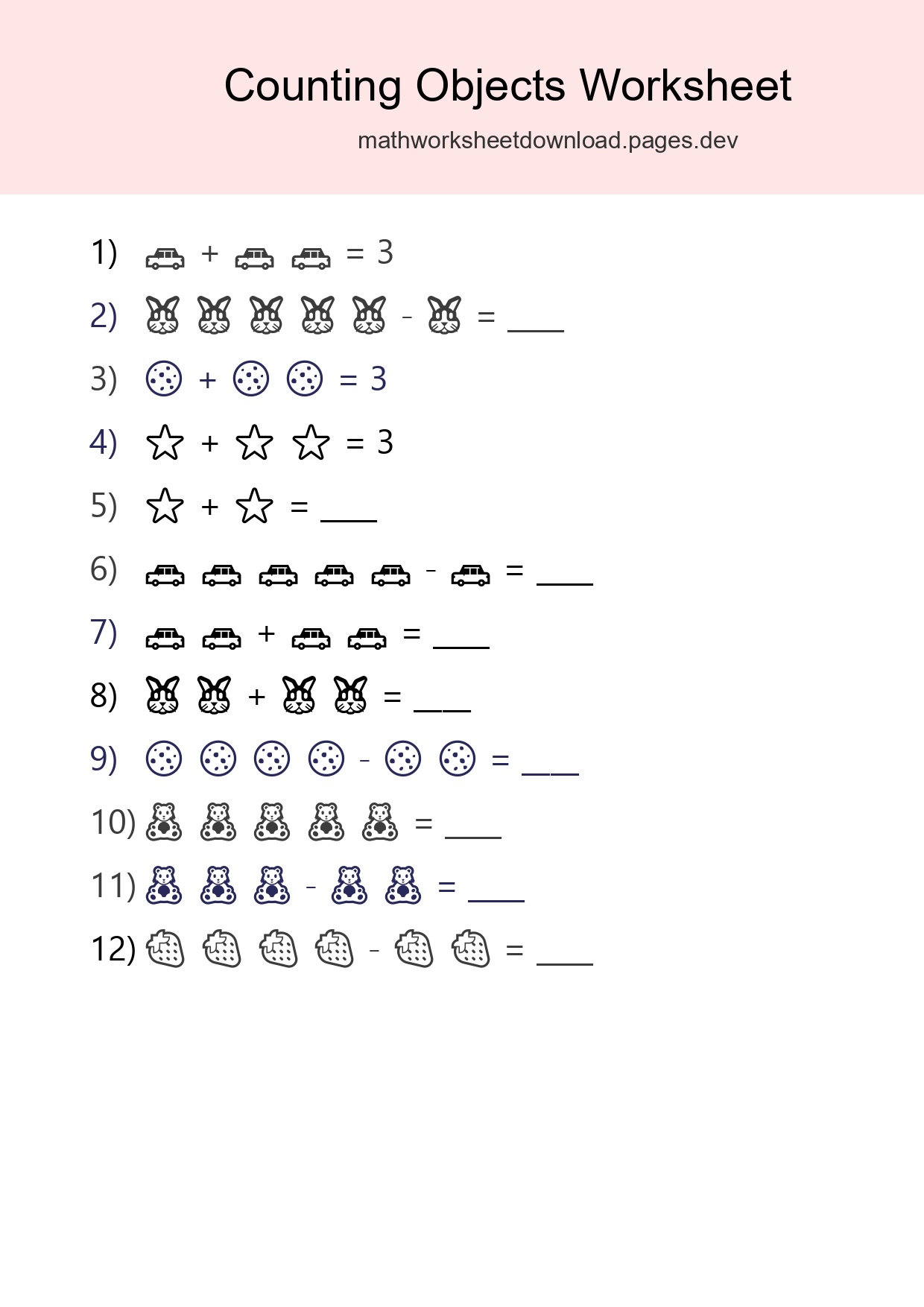 Learn Counting With Pictures Worksheet (Pre-K) - Part 73